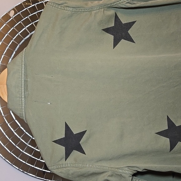 Anthropologie Pistola Camo Royal Honor Utility Military Star Shacket Jacket NWOT - Picture 11 of 16